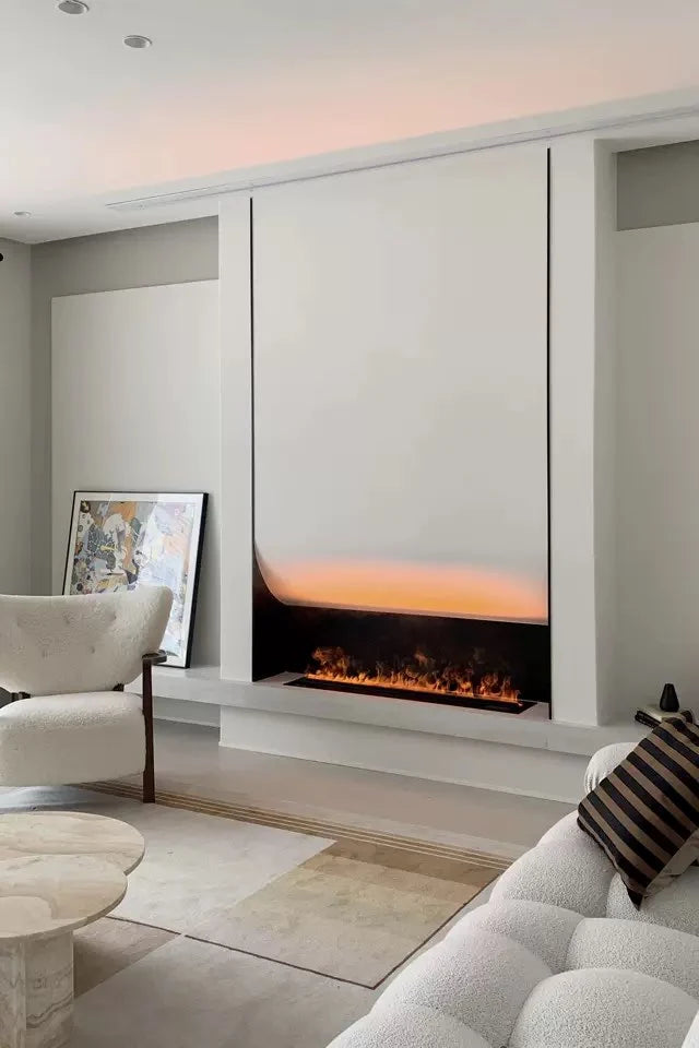 Cheminée à vapeur d’eau dans un intérieur, exemple d’installation 1