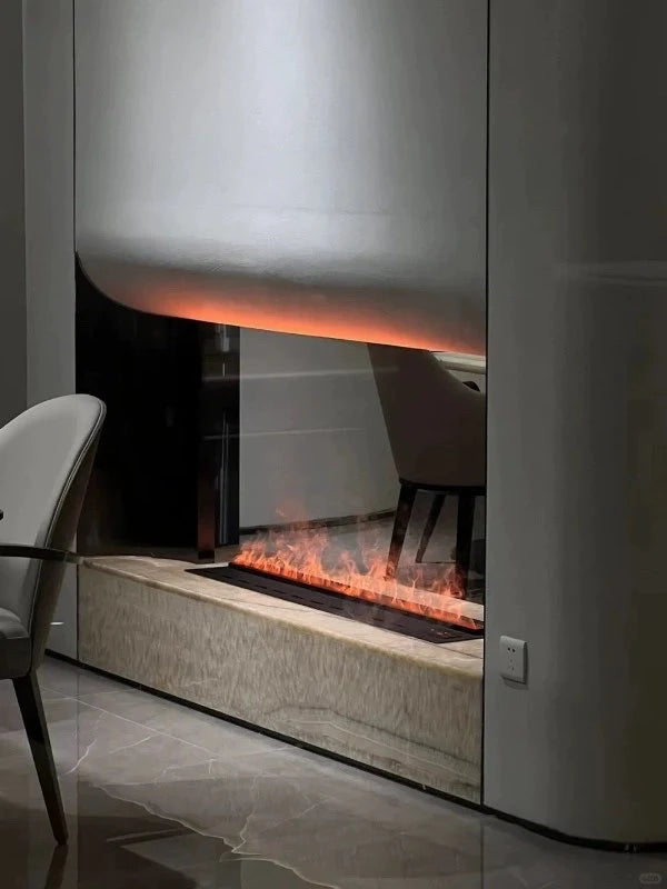 Cheminée à vapeur d’eau dans un intérieur, exemple d’installation 7